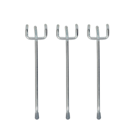 Mastercraft Pegboard Straight Hooks, fits 1/8-in & 1/4-in Pegboards, 4-in Hook Size,, 3-pk Front_Flat