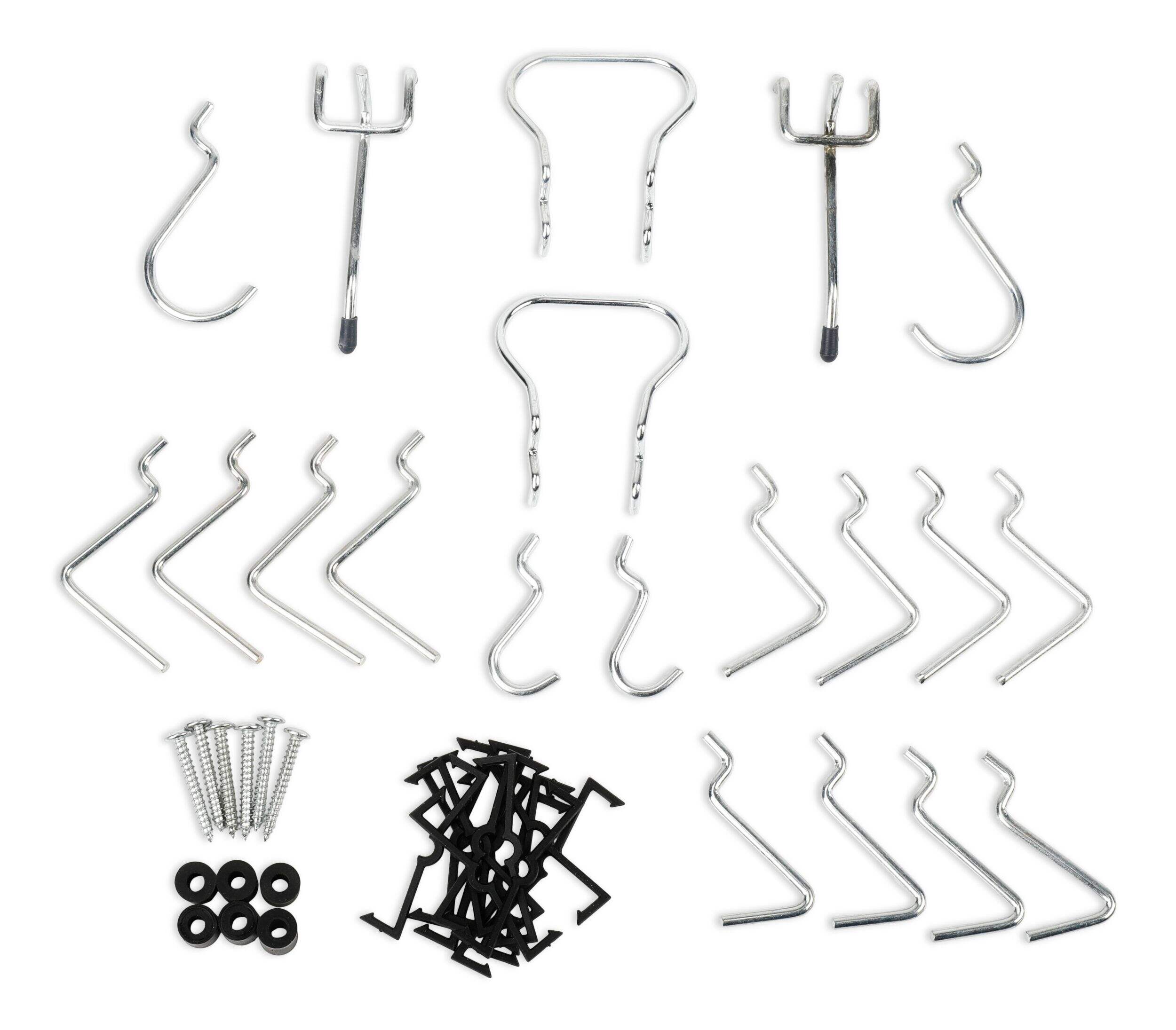 Mastercraft Peg Hook Kit, fits 1/8in & 1/4in Pegboards, 20pc