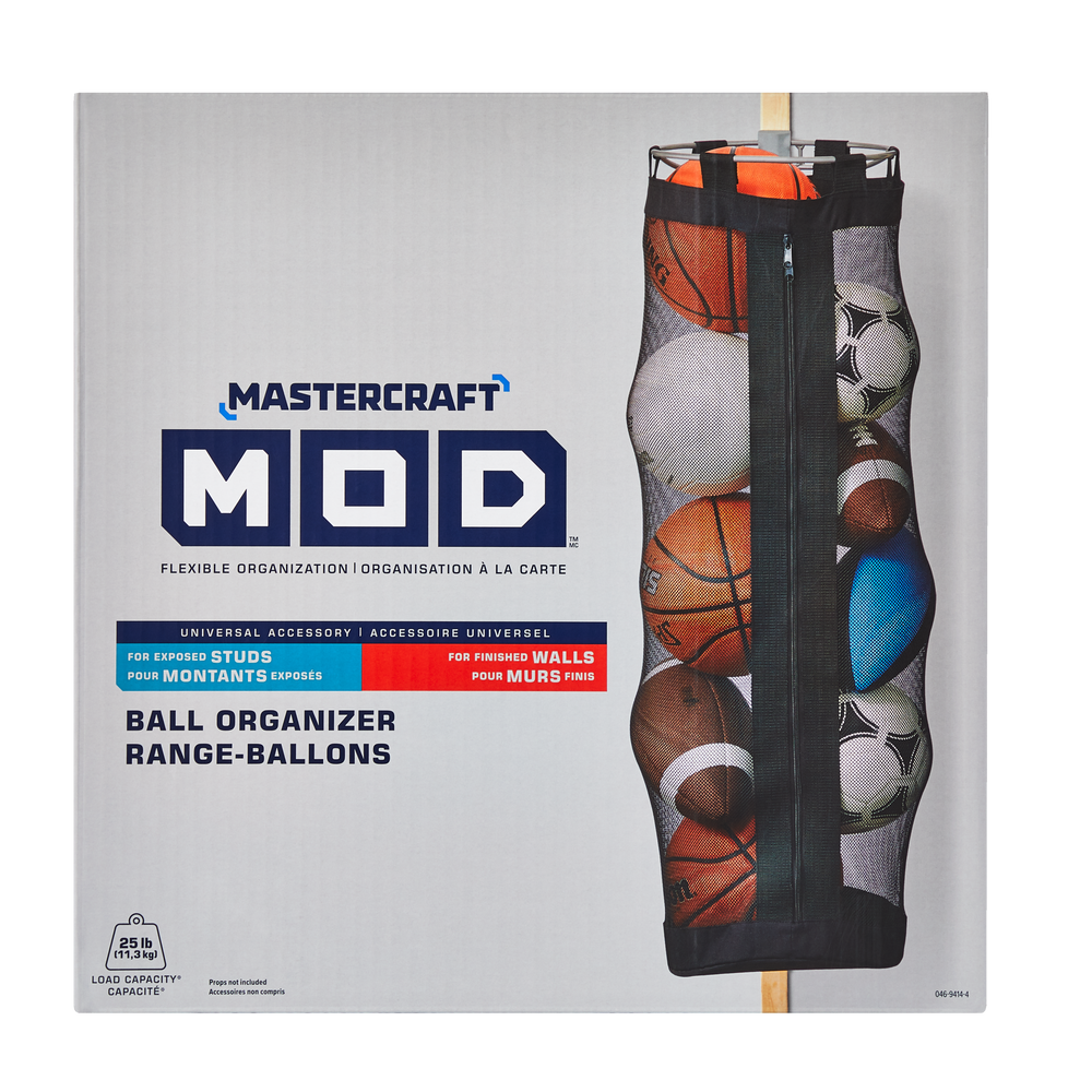Mastercraft MOD Ball Organizer / Mesh Netting Bag, Holds 8 Basketballs
