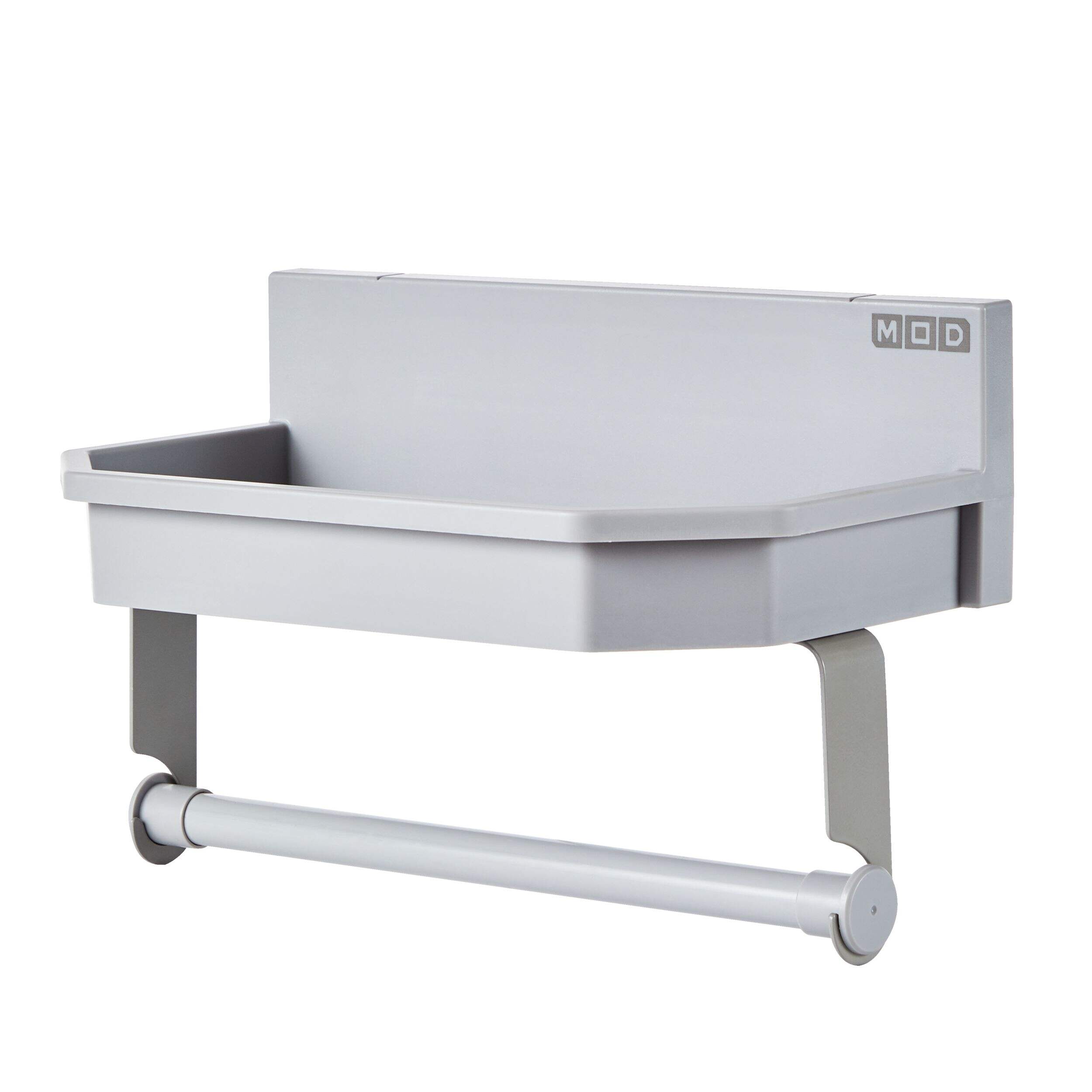 Mastercraft MOD Utility Storage Shelf with Paper Towel Holder, 20-lb Load Capacity Front_Three_Fourths_Angled_Left