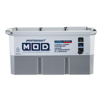 Mastercraft MOD 3-Shelf Cubby & Battery Holder/Organizer, 15-lb Capacity, Wall Mount Front_Flat