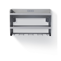 Mastercraft MOD 2-Shelf Tool Station with Dual Charger Mounts, Grey Front_Flat