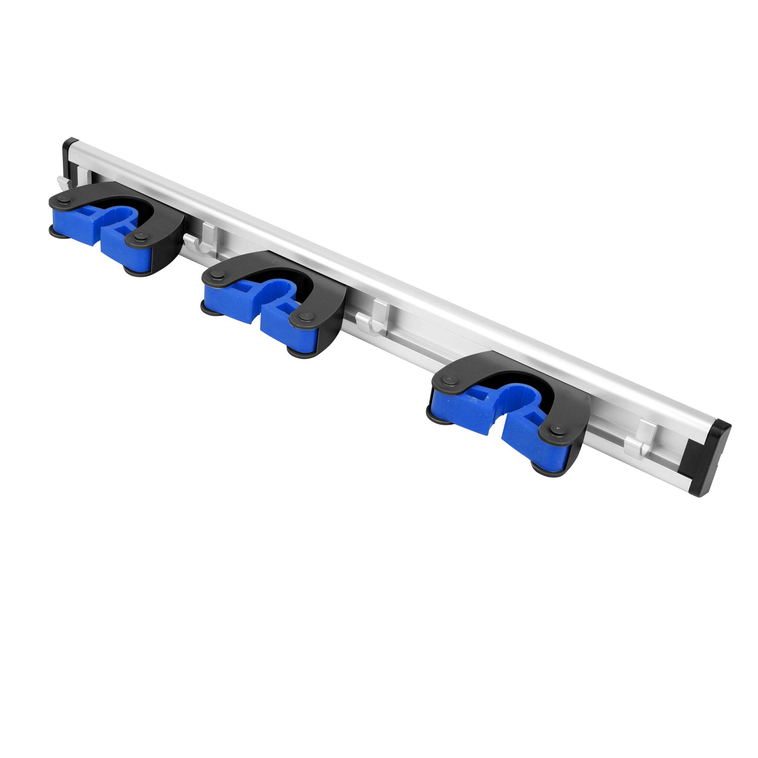 Mastercraft Aluminum Wall Mounted Broom/Mop Holder, 3-pc Front_Three_Fourths_Angled_Left