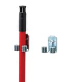 Mastercraft Screw Mount Broom Holder Hook/Clips, Grey, 9.25 x 4 x 1.25-in, 2-pcs Front_Angled_Left