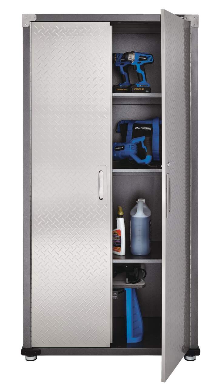 Mastercraft 2-Door Tall Cabinet with 3 Adjustable Shelves, Diamond