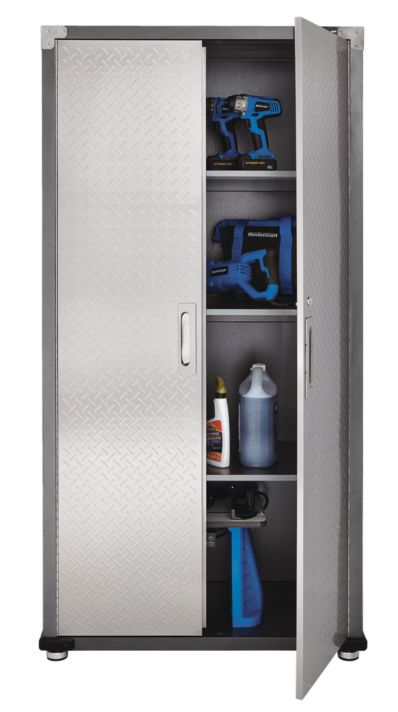 Mastercraft 2-Door Tall Cabinet with 3 Adjustable Shelves, Diamond ...