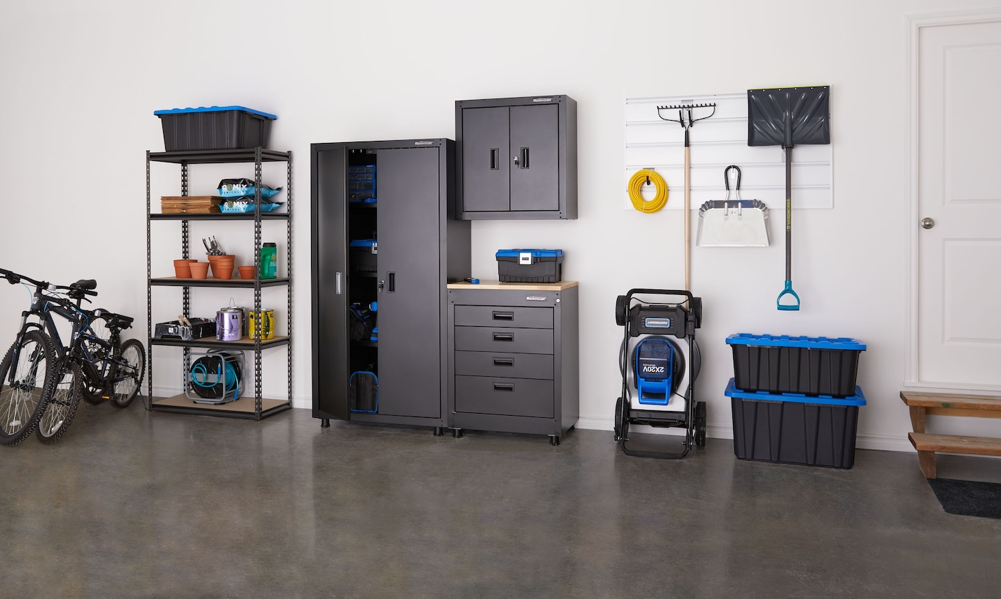 Mastercraft Adjustable 5Shelf Steel Metal & Wood Storage Rack / Shelving Unit, 36 x 16 x 72in