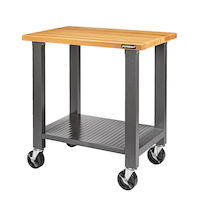 Mastercraft Heavy-Duty Wooden Top Work Bench/Table, Mobile, 91.4  x 61 x 96.5 cm Front_Angled_Left