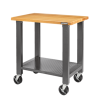 Mastercraft Heavy Duty Wooden Top Work Bench / Work Table with Wheels, Diamond Series, 36 x 24 x 38-in