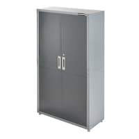 Mastercraft 2-Door Tall Cabinet, 3 Adjustable Shelves, 182.8 x 106.6 x 45.7 cm, Grey
