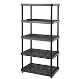 Unité de stockage/étagère résine/plastique à 5 tablettes Mastercraft, 36 x 24 x 72 po Front_Angled_Left