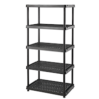 Mastercraft 5-Shelf Resin/ Plastic Storage Rack/ Shelving Unit, 36 x 24 x 72-in Front_Angled_Left