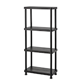 Mastercraft 4-Shelf Resin/ Plastic Storage Rack/ Shelving Unit, 23 x 12 x 52-in Front_Angled_Left