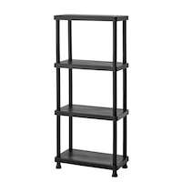 Mastercraft 4-Shelf Resin/ Plastic Storage Rack/ Shelving Unit, 23 x 12 x 52-in Front_Angled_Left