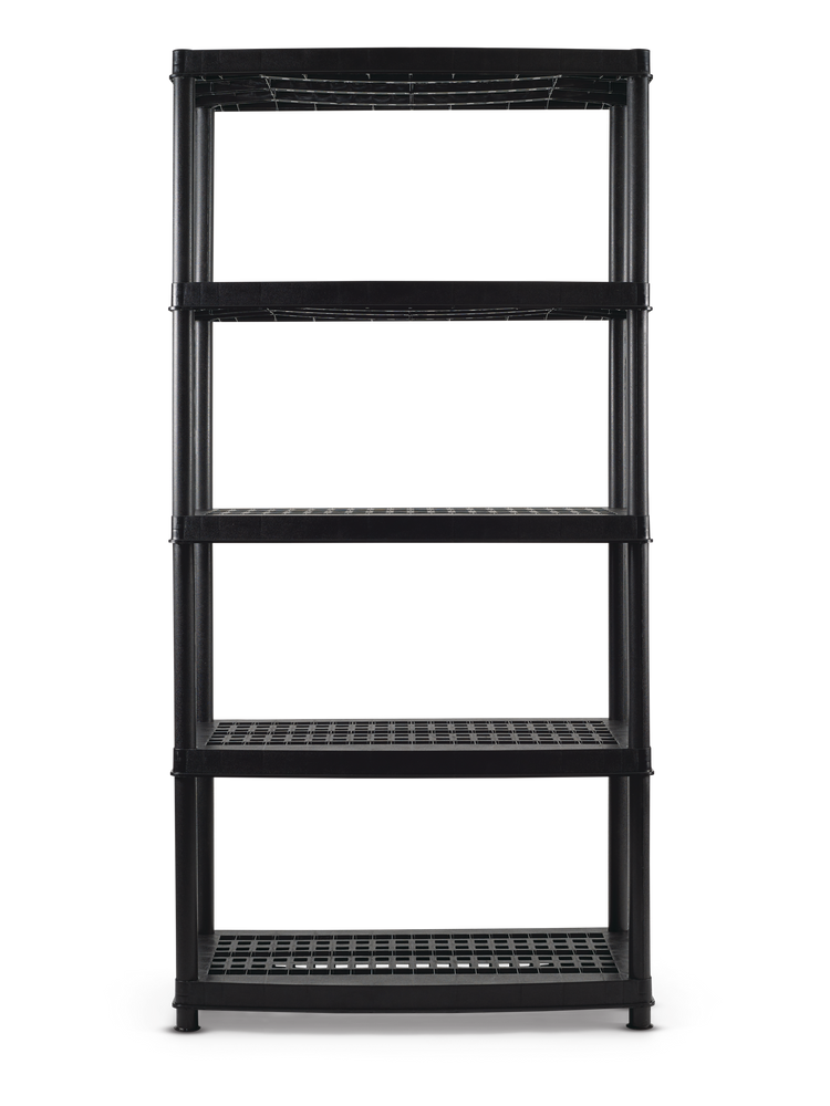 Certified 5 Shelf Resin Rack 36 In X, Rubbermaid Adjustable Shelving Unit Shelves