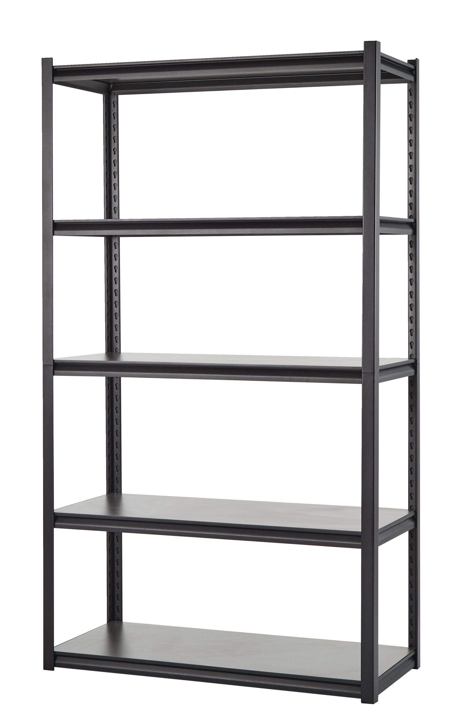 Mastercraft Adjustable 5-Shelf Steel Metal & Wood Storage Rack / Shelving Unit, 41 x 18 x 72-in Front_Three_Fourths_Angled_Left