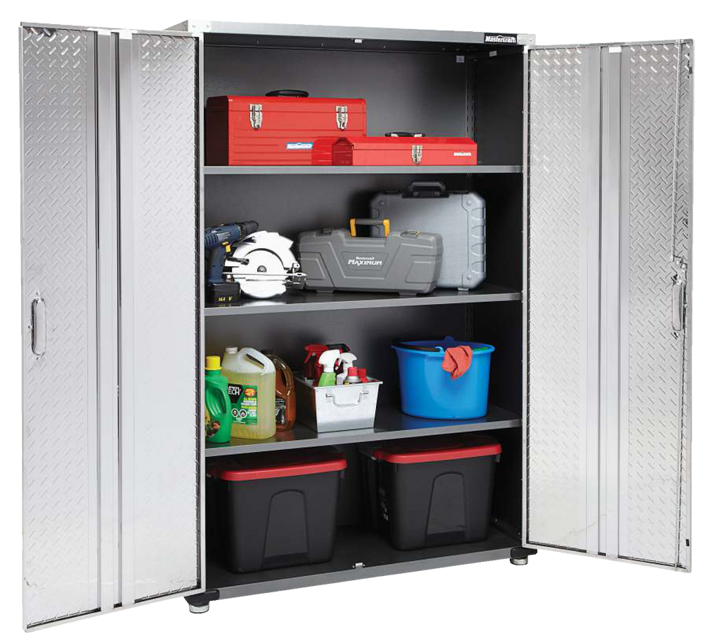 Mastercraft 2-Door Tall & Wide Cabinet with 3 Adjustable Shelves ...