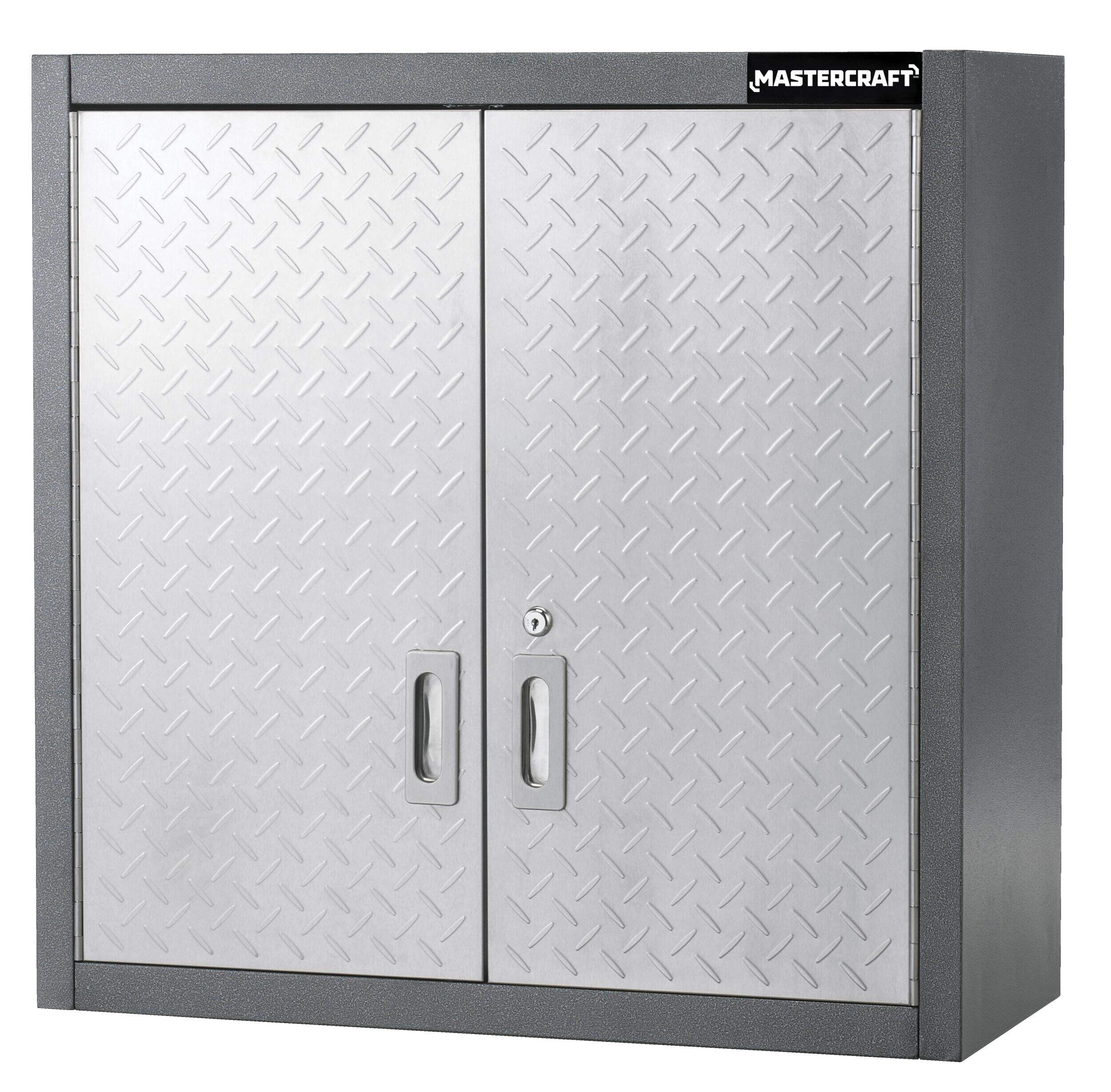 Mastercraft 28" Diamond Series 2-Door Wall Cabinet with Adjustable Shelves, 28 x 12 x 28-in Front_Three_Fourths_Angled_Left