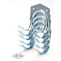 Mastercraft Wall Mount Tool Storage Double Hook Set, Up to 11.3-kgs, 5-pk Front_Three_Fourths_Angled_Left