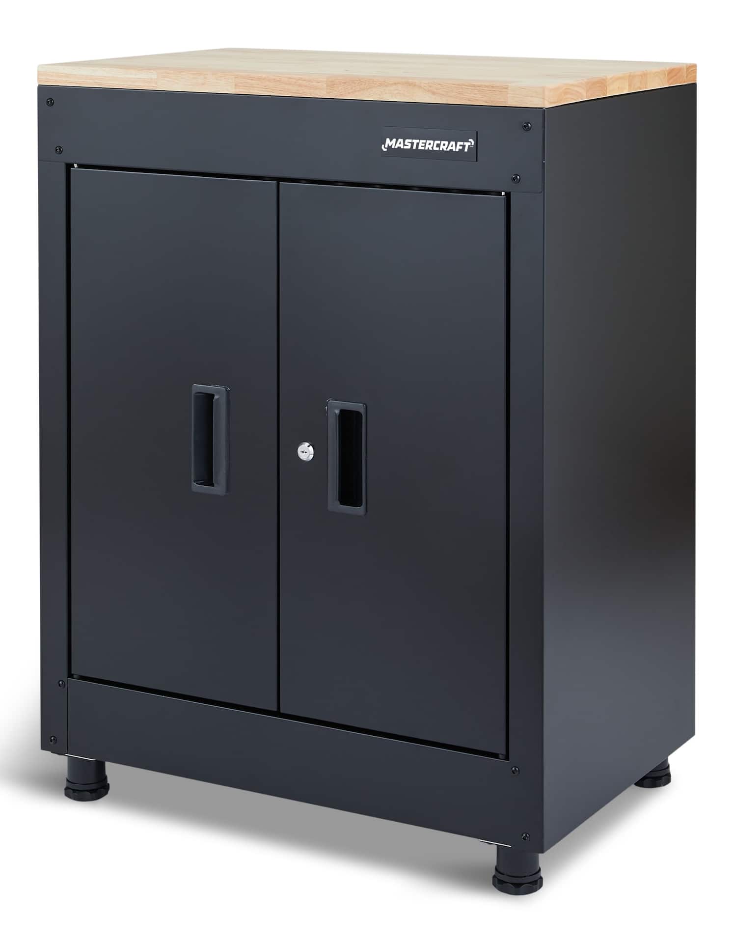 Mastercraft 4-Drawer Wooden Top Base Storage Cabinet, Black Series, 28 x 18  x 37-in
