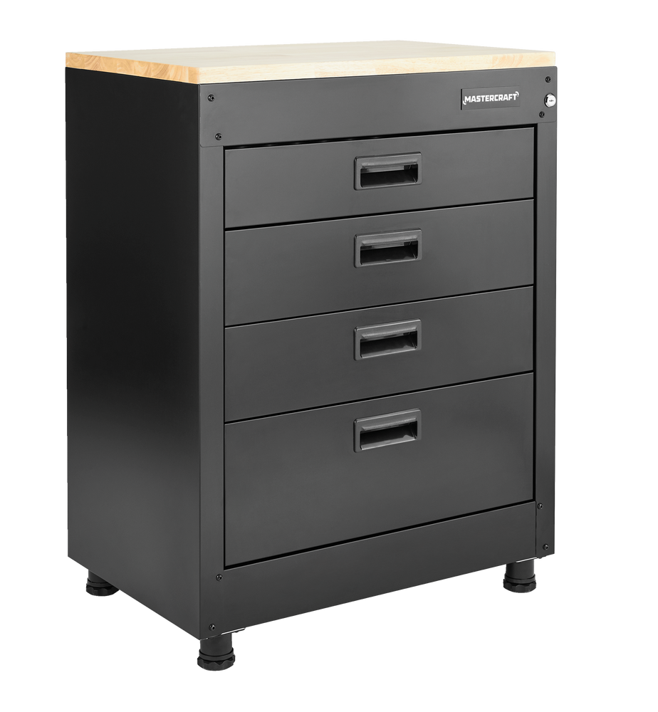 Mastercraft 4Drawer Wooden Top Base Storage Black Series, 28 x 18 x 37in Canadian Tire