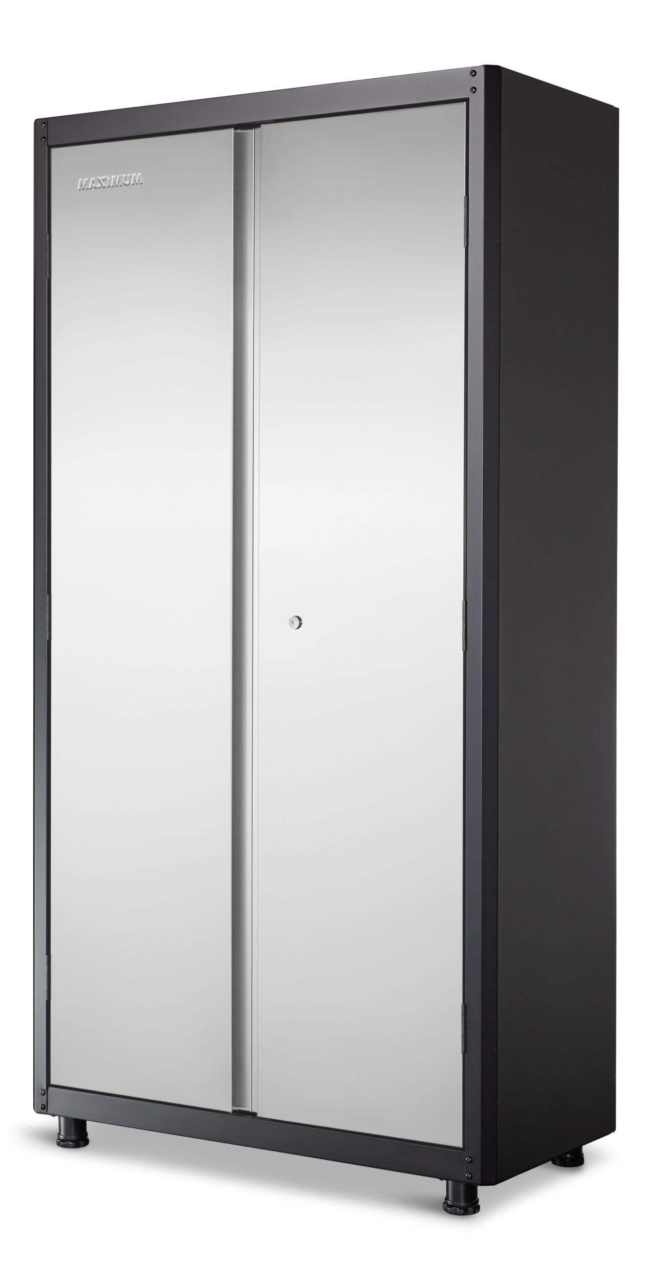 MAXIMUM 2-Door Wide Tall Storage Cabinet w/ Stainless Steel Doors, 36-in Front_Three_Fourths_Angled_Left