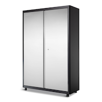 MAXIMUM 2-Door Wide Tall Storage Cabinet w/ Stainless Steel Doors, 48-in Front_Three_Fourths_Angled_Left