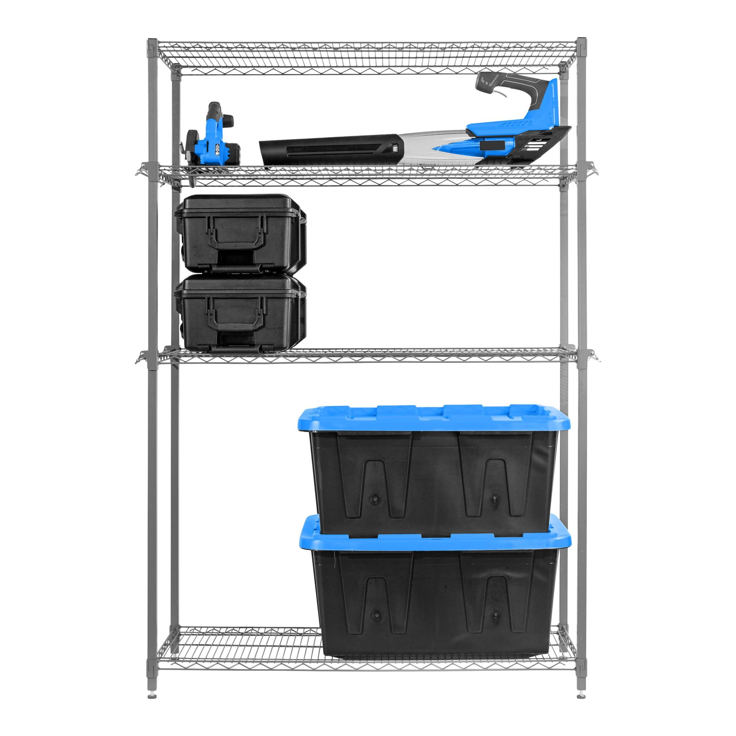 CleverMade 4Shelf Adjustable Height Metal Storage Rack / Shelving, 52