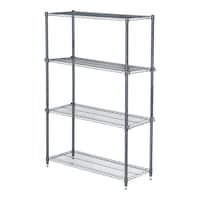 CleverMade 4-Shelf Adjustable Height Metal Storage Rack / Shelving, 52 x 19 x 72-in Front_Three_Fourths_Angled_Left