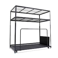 Mastercraft Seasonal Storage Rack with Rolling Platform Cart, Black Front_Three_Fourths_Angled_Right
