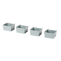 Mastercraft Vinyl Pegboard Parts Bins, Tool/Accessories Storage Organizer for Garage & Workshop, 4-pc Front_Three_Fourths_Angled_Left