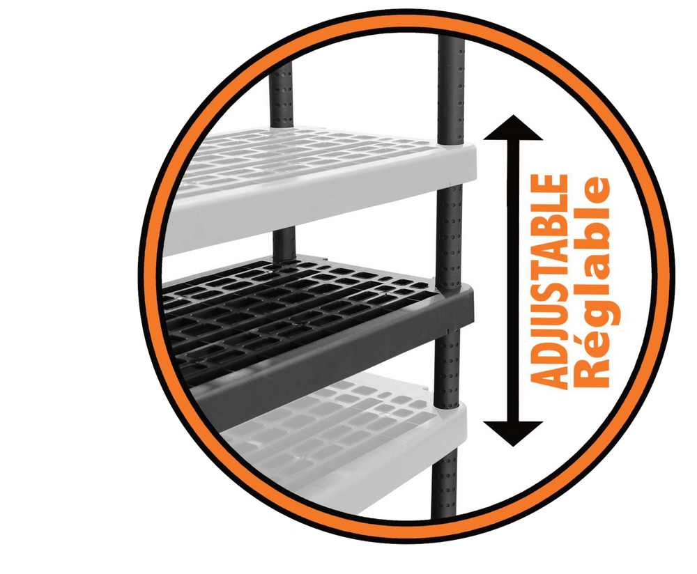 Certified Adjustable 5Shelf Resin/ Plastic Storage Rack/ Shelving Unit