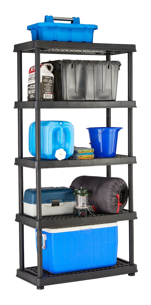 Certified Adjustable 5Shelf Resin/ Plastic Storage Rack/ Shelving Unit