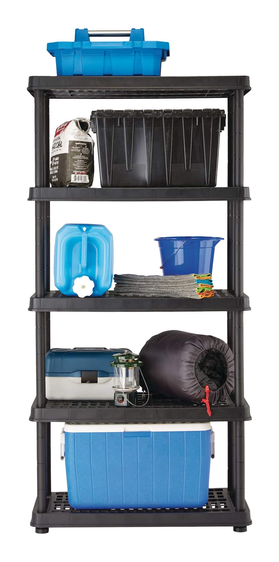 Certified Adjustable 5-Shelf Resin/ Plastic Storage Rack/ Shelving Unit, 36  x 18 x 72-in
