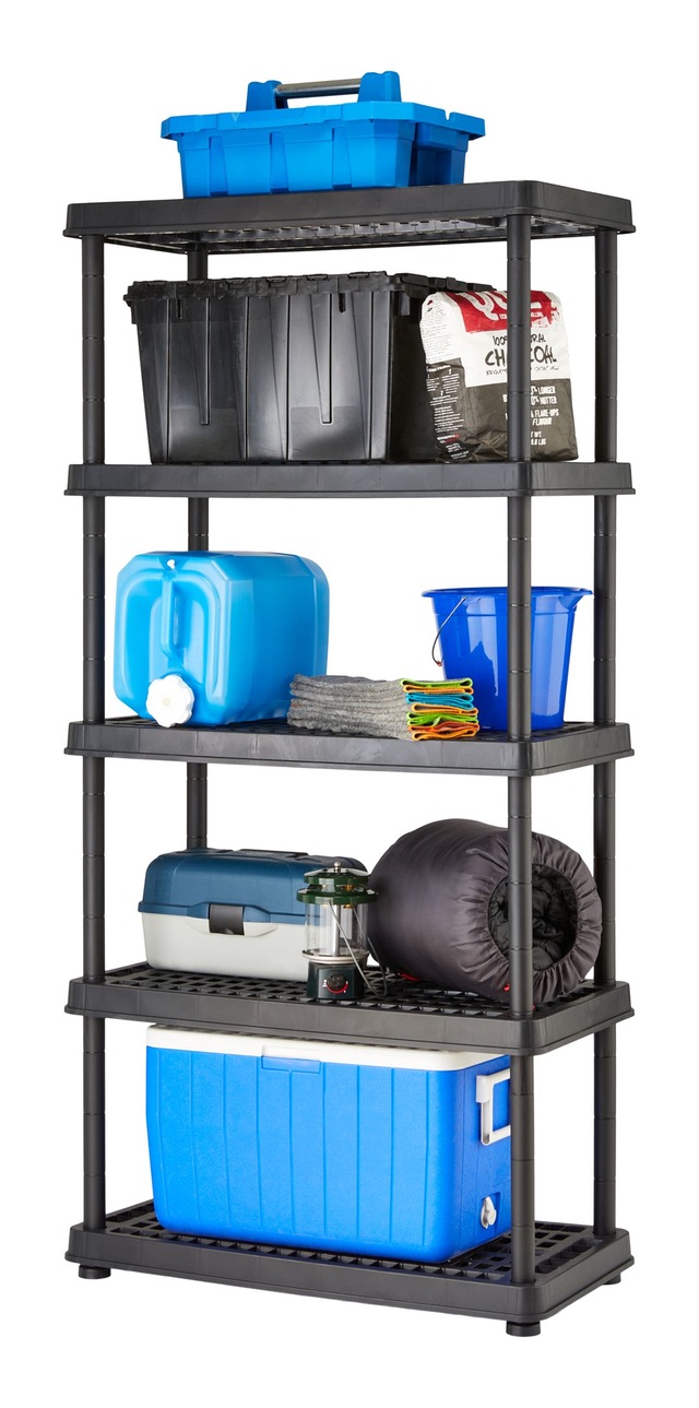 Certified Adjustable 5Shelf Resin/ Plastic Storage Rack/ Shelving Unit