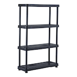Mastercraft Adjustable 4-Shelf Resin/ Plastic Storage Rack/ Shelving Unit, 36 x 14 x 54.5-in Front_Three_Fourths_Angled_Right
