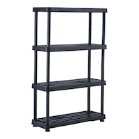 Mastercraft Adjustable 4-Shelf Resin/ Plastic Storage Rack/ Shelving Unit, 36 x 14 x 54.5-in Front_Three_Fourths_Angled_Right