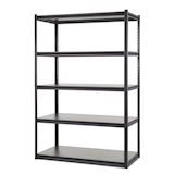 Mastercraft Adjustable 5-Shelf Steel Metal & Wood Storage Rack/Shelving Unit, 48 x 24 x 72-in Front_Three_Fourths_Angled_Left