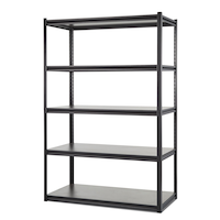 Mastercraft Adjustable 5-Shelf Steel Metal & Wood Storage Rack/Shelving Unit, 48 x 24 x 72-in Front_Three_Fourths_Angled_Left