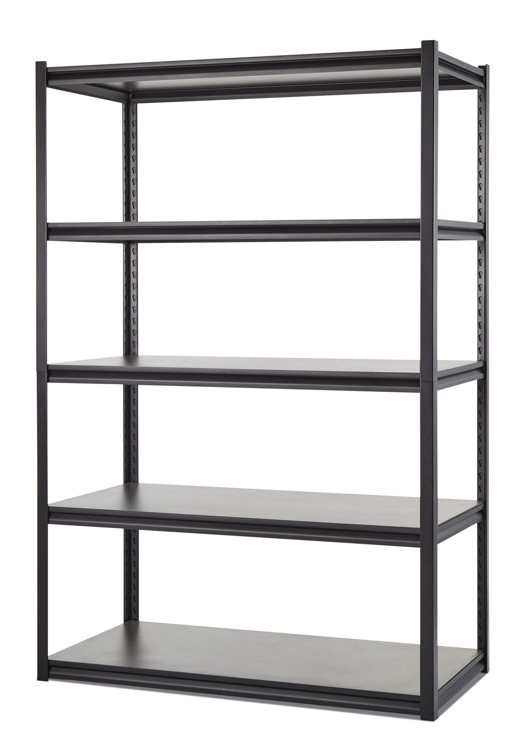 Mastercraft Adjustable 5-Shelf Steel Metal & Wood Storage Rack/Shelving Unit, 48 x 24 x 72-in Front_Three_Fourths_Angled_Left