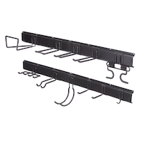 Mastercraft Multi-Purpose Rail & Hook Track Wall Storage Kit, 24-in, 15-pcs Front_Angled_Left