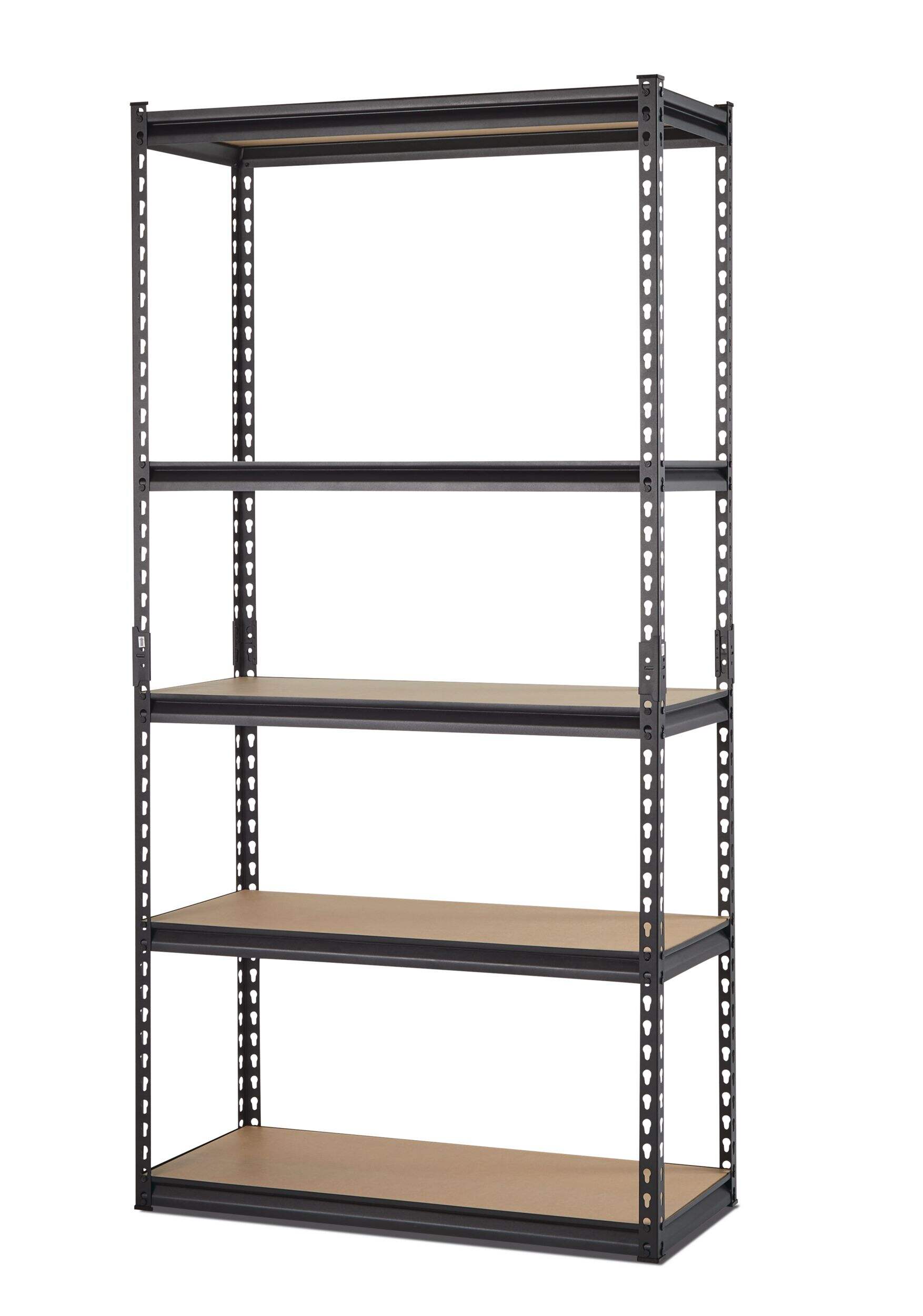 Mastercraft Adjustable 5-Shelf Steel Metal & Wood Storage Rack / Shelving Unit, 36 x 16 x 72-in Front_Three_Fourths_Angled_Left