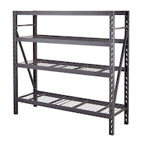 MAXIMUM Adjustable 4-Shelf Heavy Duty Steel Metal Storage Rack / Shelving Unit, 77 x 24 x 72-in Front_Three_Fourths_Angled_Left