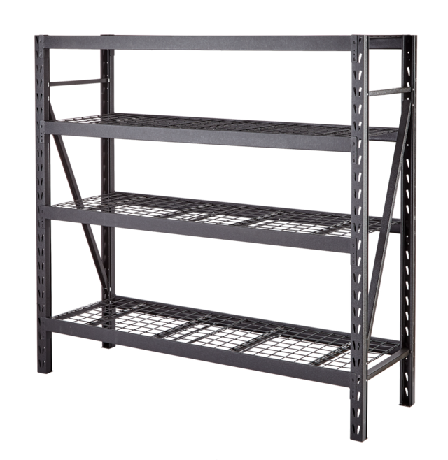 MAXIMUM Adjustable 4-Shelf Heavy Duty Steel Metal Storage Rack ...