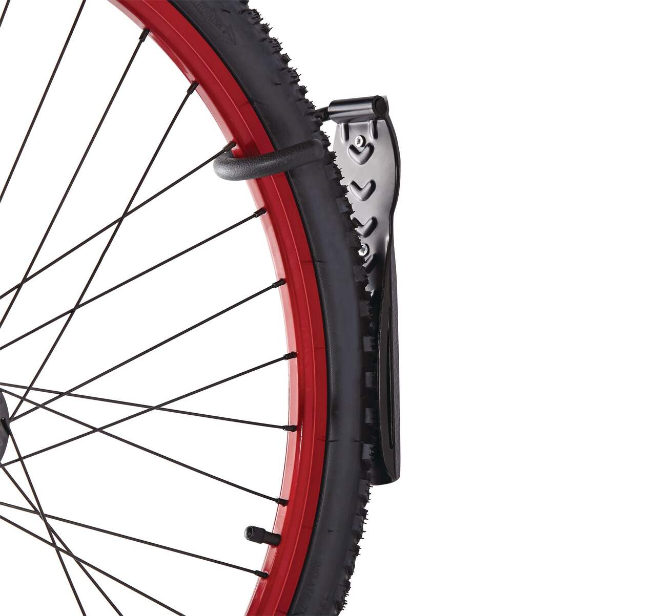 Crochet vertical pour vélo Porte-vélos mural Fabriqué en acier Finition  rouge Grande capacité de charge