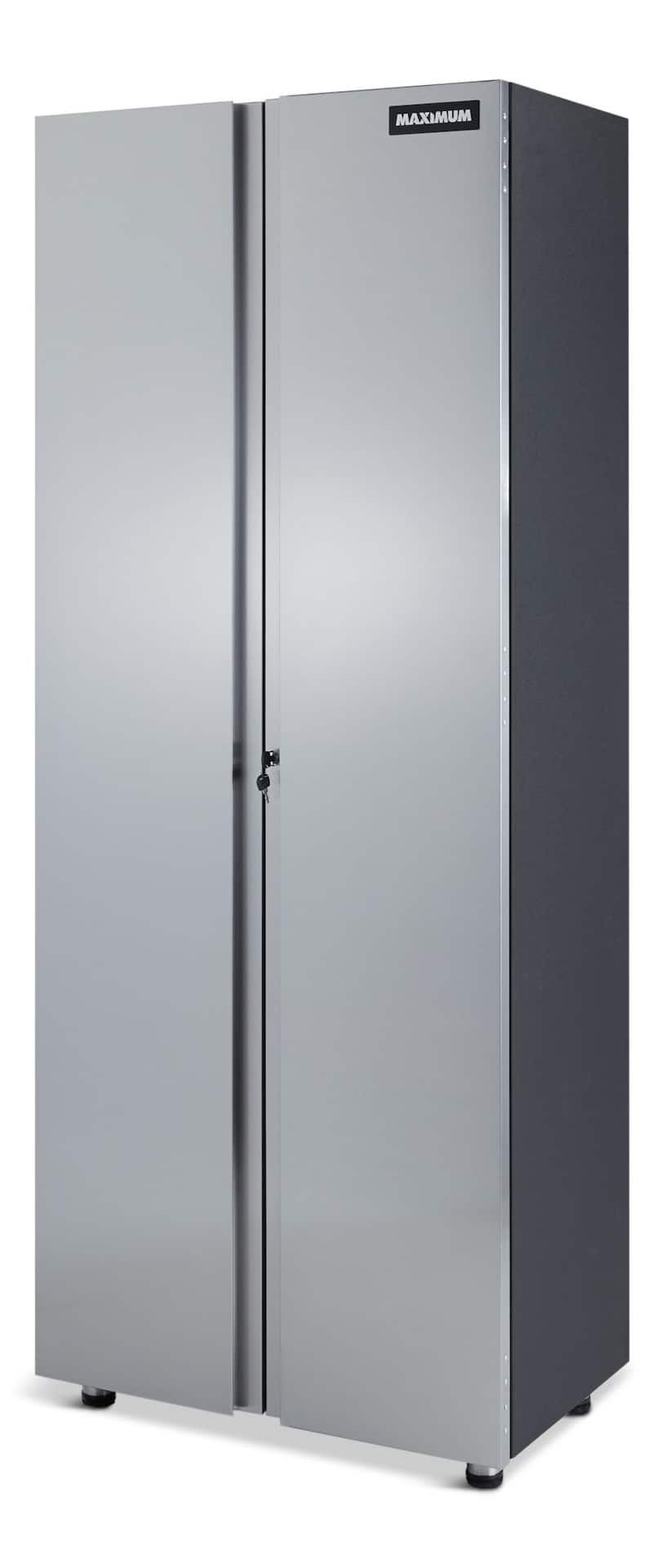 MAXIMUM 2-Door Tall Cabinet with 3 Adjustable Shelves, Stainless Series, 77  x 30 x 18-in