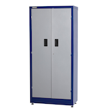 International 2-Door Cabinet, Blue & Grey, 30 x 66-in Front_Angled_Left
