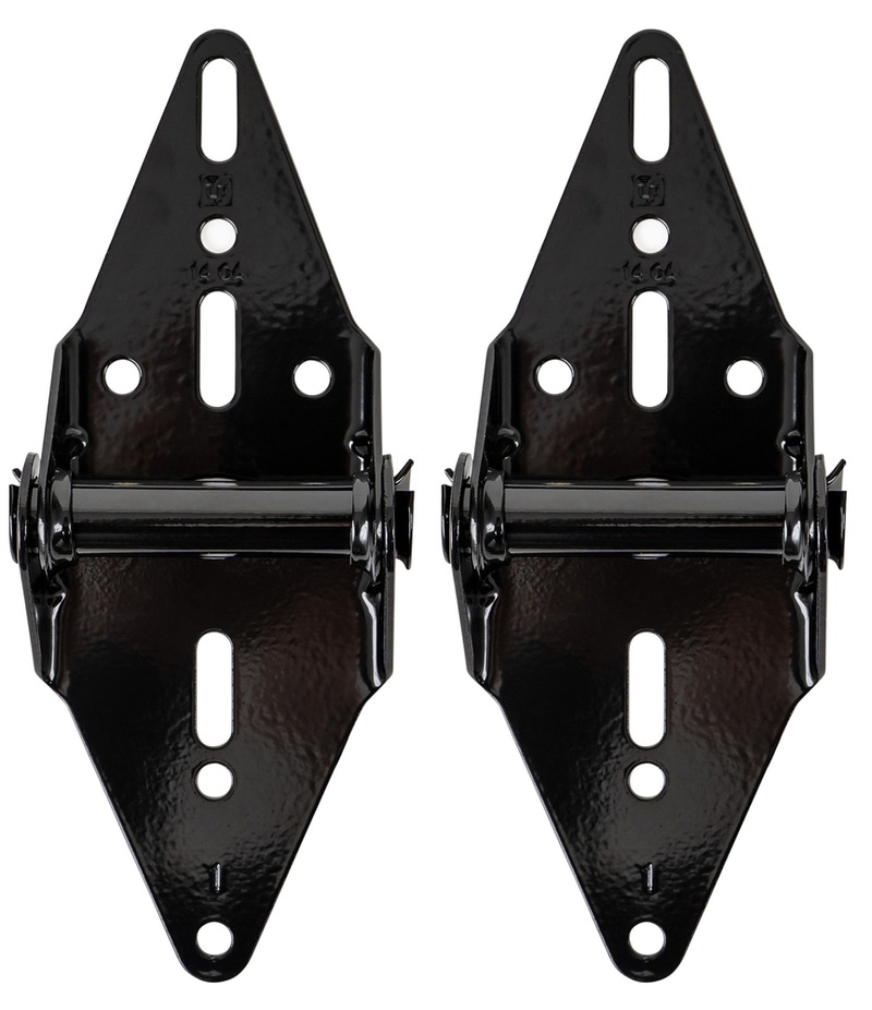 Charnières de porte de garage Ideal Security No. 1, fini acier, noir