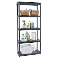 Kis 5-Shelf Medium Duty Resin Storage Rack / Shelving Unit, 32 x 14 x 72-in Front_Angled_Right