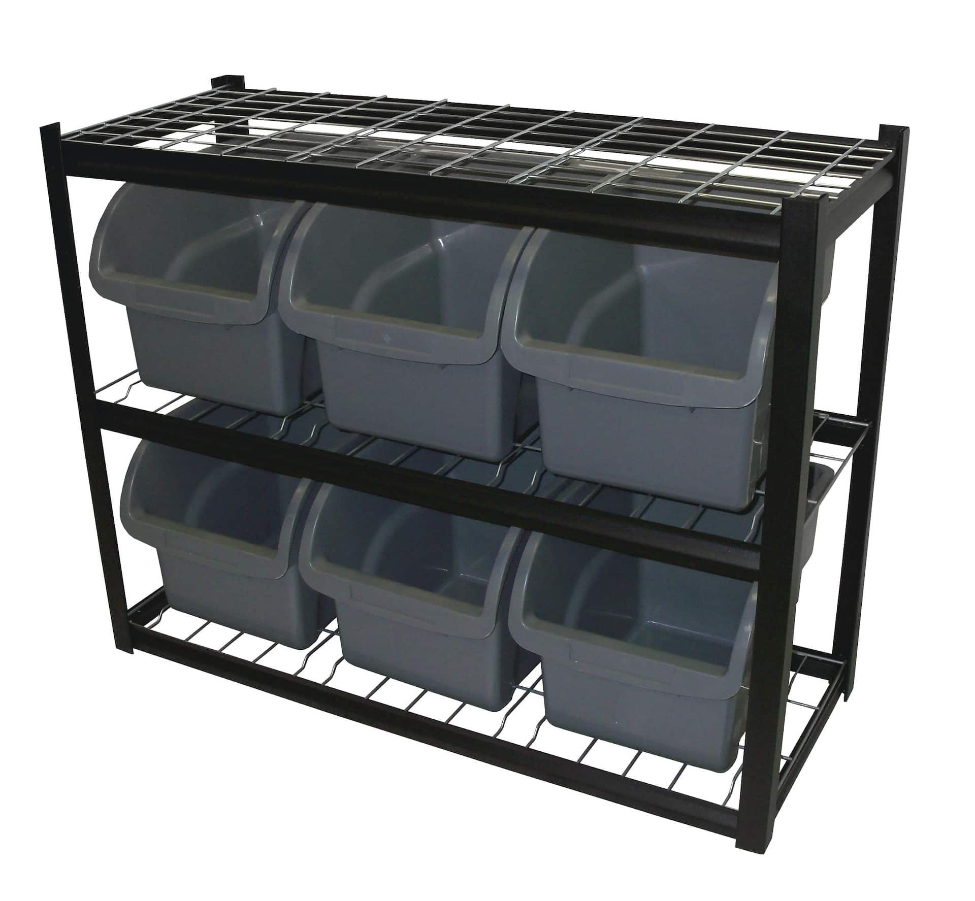 Edsal Adjustable 6-Jumbo Bin Storage Rack / Shelving Unit